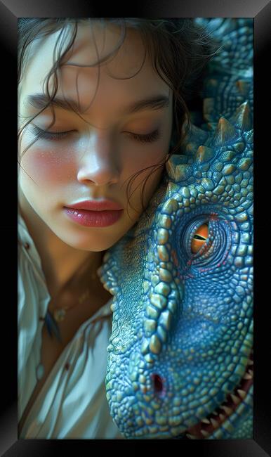 Princess and the Dinosaur Framed Print by T2 