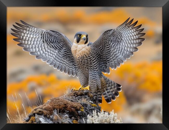 Peregrine falcon Framed Print by T2 