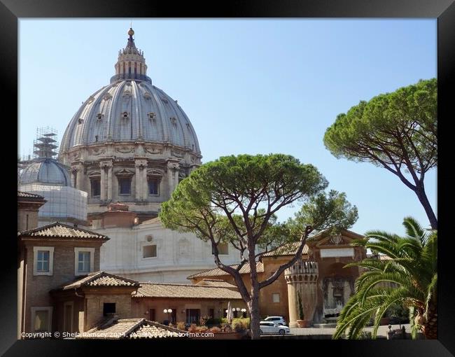 The Dome Of St Peter's Rome Framed Print by Sheila Ramsey