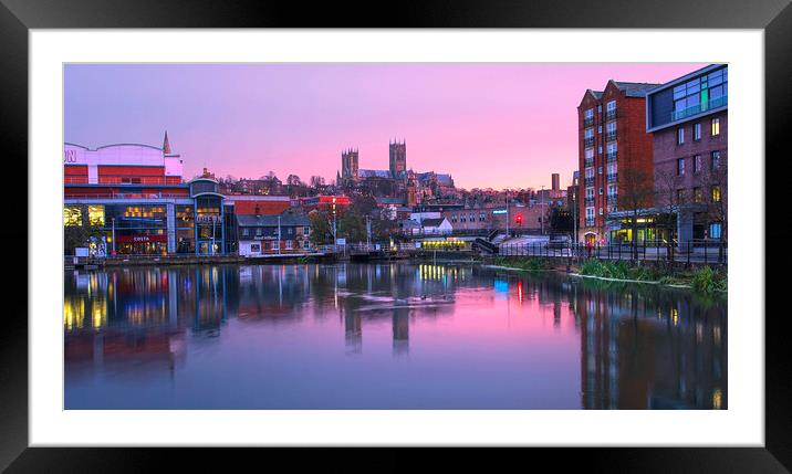 Lincoln Cathedral Dawn Reflection  Framed Mounted Print by Alison Chambers