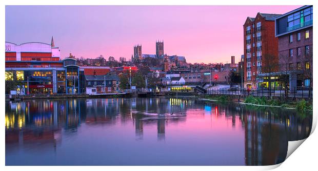 Lincoln Cathedral Dawn Reflection  Print by Alison Chambers