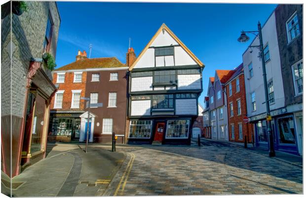 Crooked House Canterbury Canvas Print by Alison Chambers