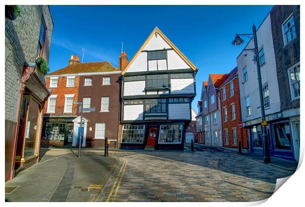 Crooked House Canterbury Print by Alison Chambers
