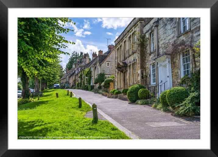 Cotswolds cottages in Burford, Oxfordshire Framed Mounted Print by Angus McComiskey