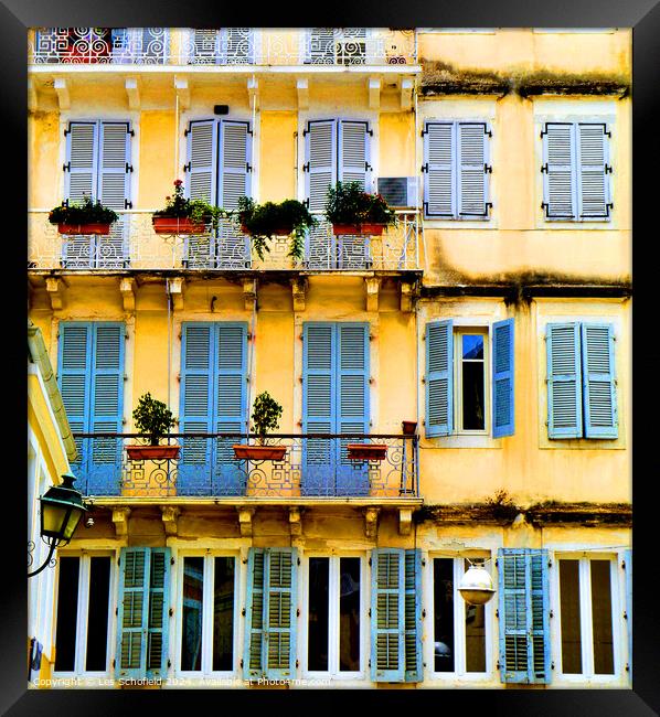 Abstract  Corfu  Building Framed Print by Les Schofield