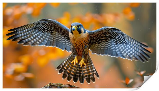 Peregrine falcon Print by T2 