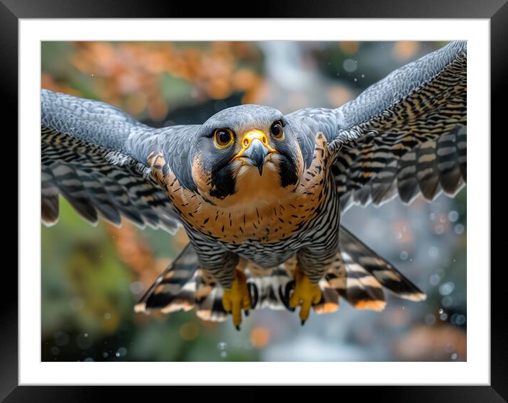 Peregrine falcon Framed Mounted Print by T2 