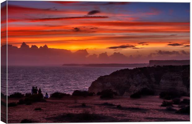 Algarve Coast At Sunset In Southern Portugal Canvas Print by Artur Bogacki