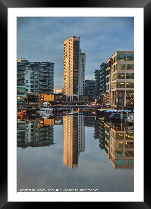 Leeds Dock Reflections Framed Mounted Print by Richard Perks