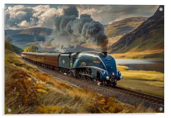 The Mallard Steam Train Acrylic by Picture Wizard