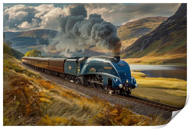 The Mallard Steam Train Print by Picture Wizard
