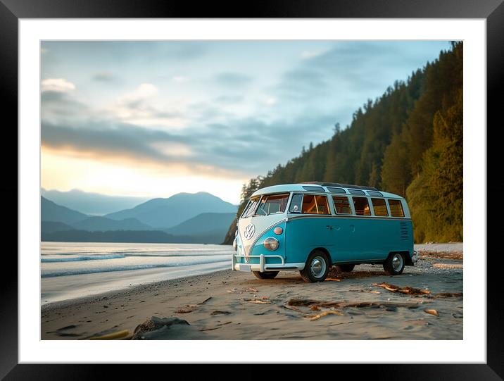 VW Wild Camping Framed Mounted Print by Picture Wizard