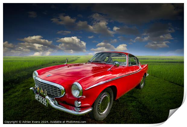 Classic Sports Car  Print by Adrian Evans