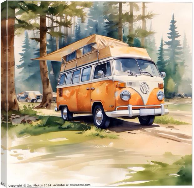  VW Camper van holidays  Canvas Print by Zap Photos