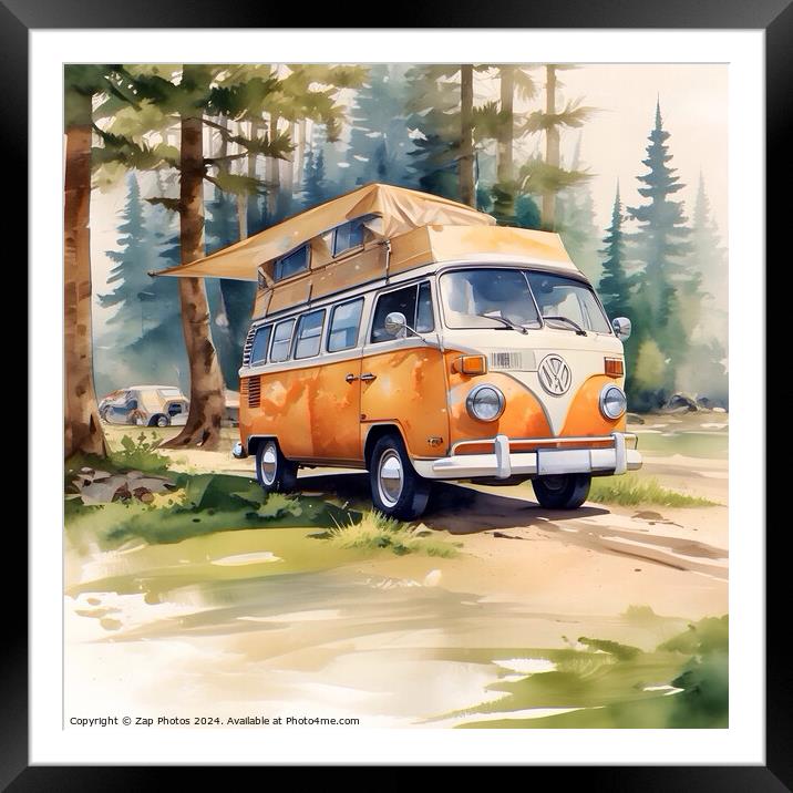  VW Camper van holidays  Framed Mounted Print by Zap Photos