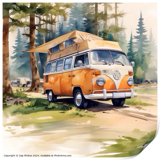  VW Camper van holidays  Print by Zap Photos