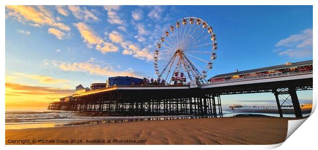 Central Pier and Big Wheel Print by Michele Davis