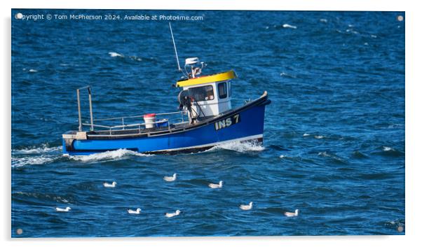 Lobster Fishing Boat Burghead Acrylic by Tom McPherson