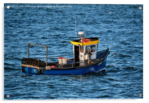 Lobster Fishing Boat Burghead Acrylic by Tom McPherson