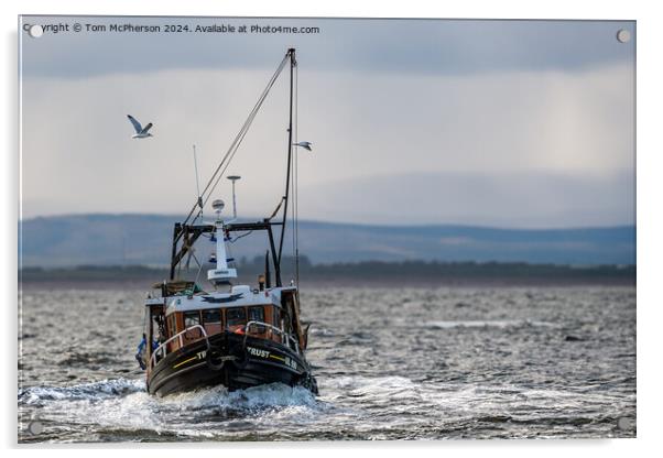 Burghead Fishing Boat 'Trust' Acrylic by Tom McPherson