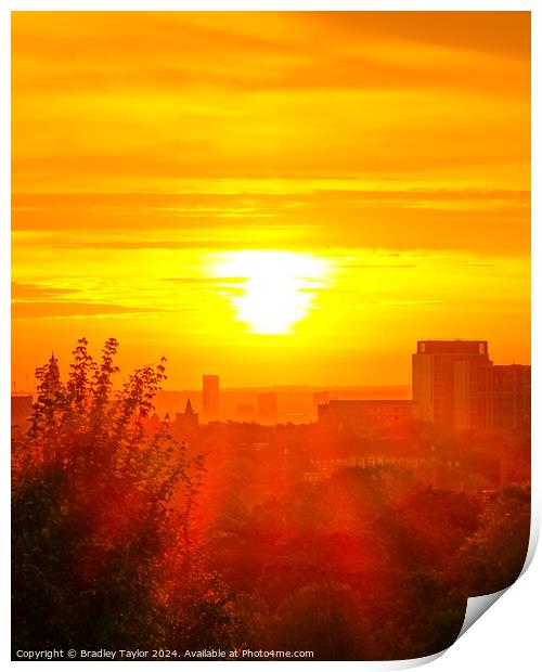 London sunrise view from Parliament Hill, Hampstea Print by Bradley Taylor