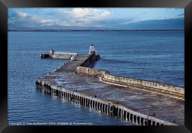 Burghead Harbour North Pier Framed Print by Tom McPherson