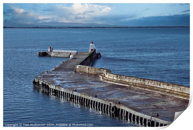 Burghead Harbour North Pier Print by Tom McPherson