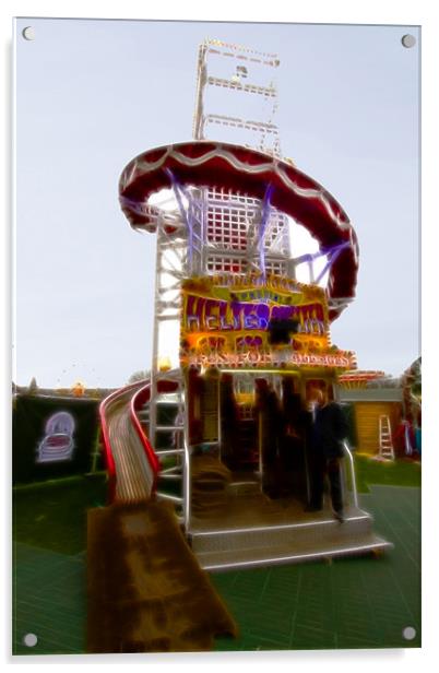 Fairground rides Helter Skelter fractals Acrylic by David French