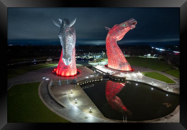 The Kelpies Falkirk Framed Print by Apollo Aerial Photography