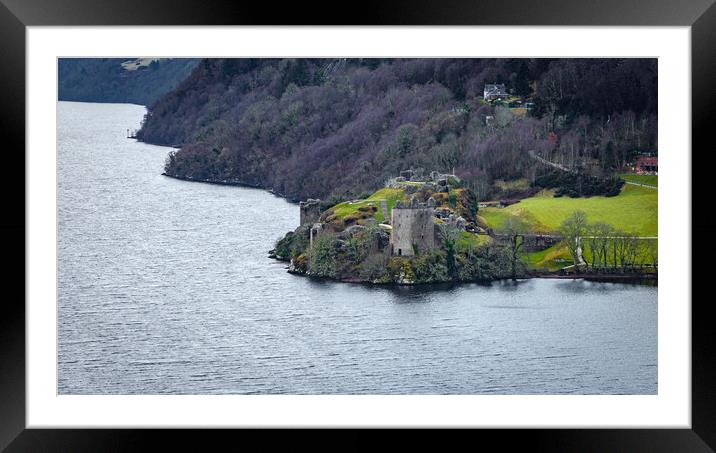 Urquhart Castle Loch Ness Framed Mounted Print by Apollo Aerial Photography