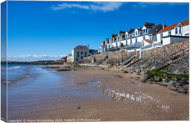 Sandy beach at Lower Largo in Fife, Scotland Canvas Print by Angus McComiskey