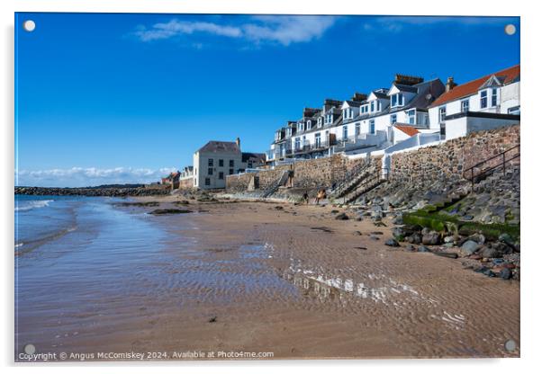 Sandy beach at Lower Largo in Fife, Scotland Acrylic by Angus McComiskey