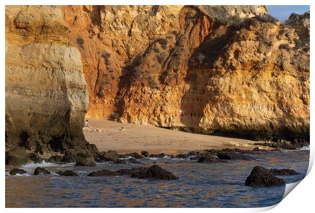High Cliffs Of Camilo Beach In Algarve, Portugal Print by Artur Bogacki