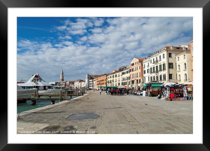 Riva degli Schiavoni, Venice Framed Mounted Print by Colin Green