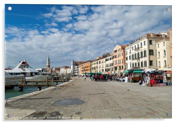 Riva degli Schiavoni, Venice Acrylic by Colin Green