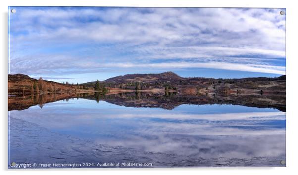 Calm and Cold Loch Ordie Acrylic by Fraser Hetherington