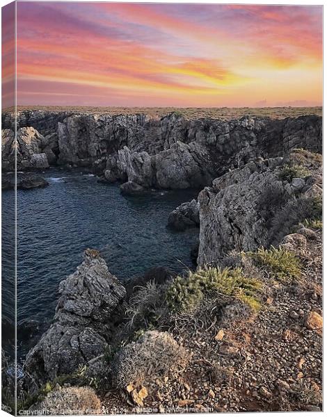 Rugged Cliffs Northsore Menorca Canvas Print by Deanne Flouton