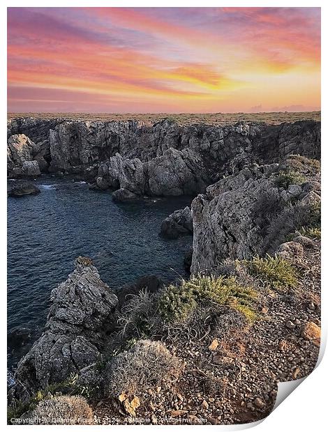 Rugged Cliffs Northsore Menorca Print by Deanne Flouton