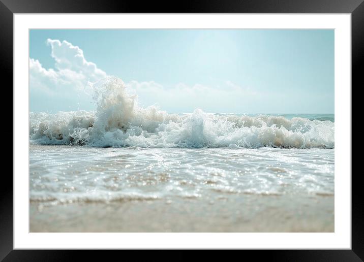 Waves Crashing on the Beach Framed Mounted Print by Picture Wizard