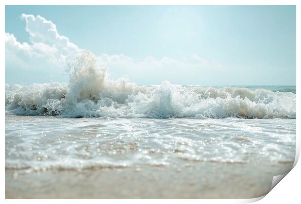 Waves Crashing on the Beach Print by Picture Wizard