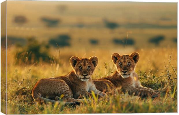 Lion Cubs Canvas Print by Picture Wizard