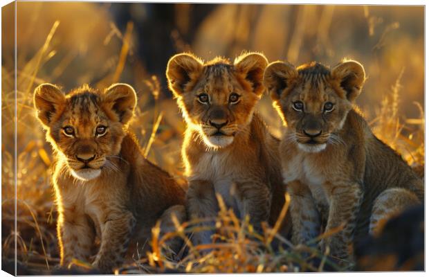 Lion Cubs Canvas Print by Picture Wizard