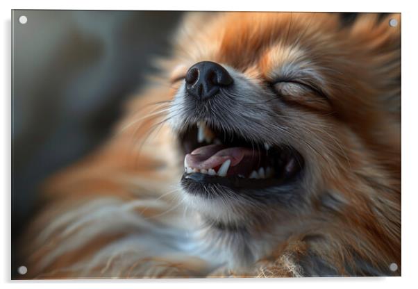 Laughing Pomeranian Acrylic by Picture Wizard