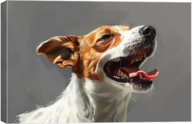 Laughing Jack Russell Canvas Print by Picture Wizard
