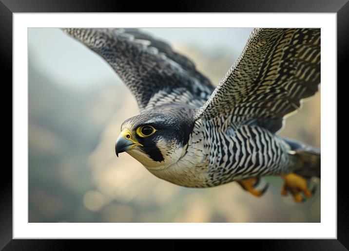 peregrine falcon Framed Mounted Print by Picture Wizard