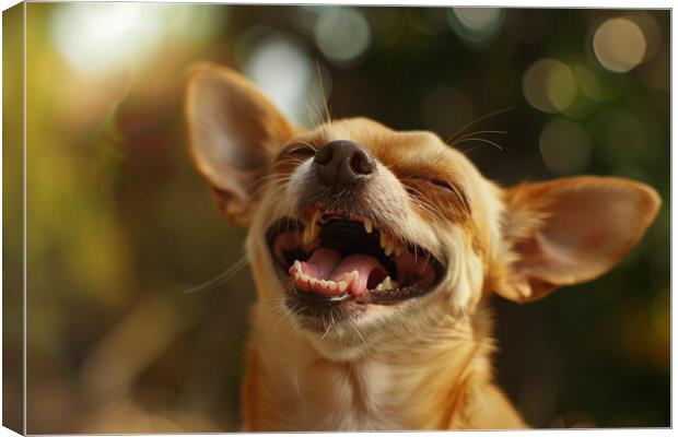 Laughing Chihuahua Canvas Print by Picture Wizard