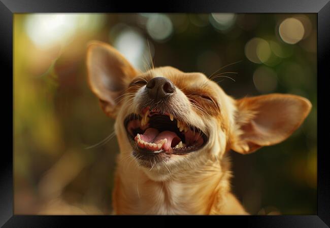 Laughing Chihuahua Framed Print by Picture Wizard