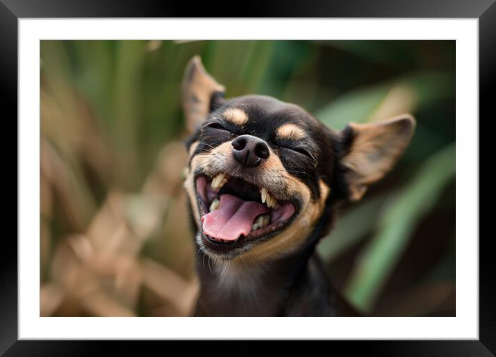Laughing Chihuahua Framed Mounted Print by Picture Wizard
