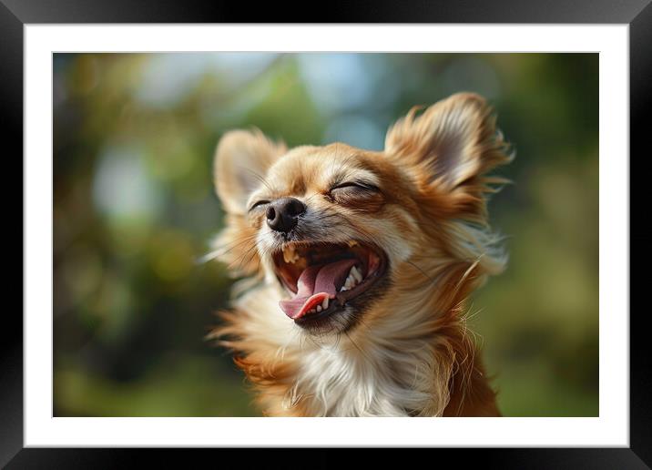 Laughing Chihuahua Framed Mounted Print by Picture Wizard
