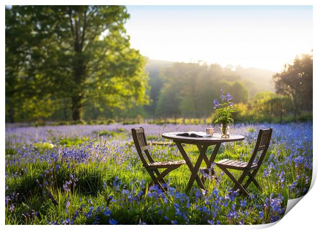 Afternoon Bluebell Tea Print by Picture Wizard